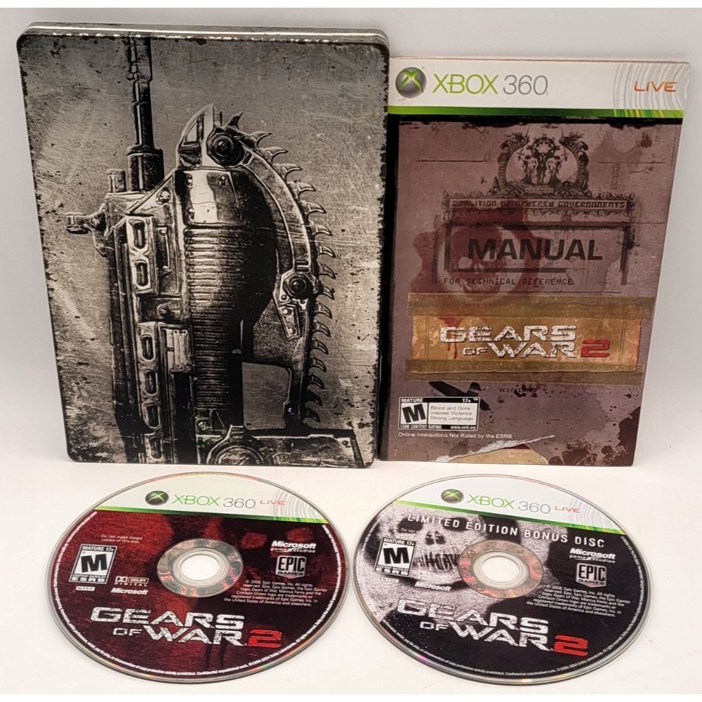 Gears of War 2 Limited Edition (Xbox 360, 2008) STEELBOOK CIB COMPLETE IN BOX